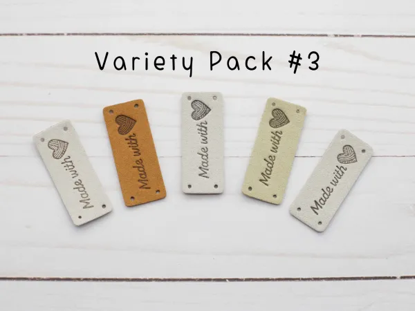 Made With Love, Horizontal Tags in Variety Pack #3 from Fox & Pine Stitches 5/Package
